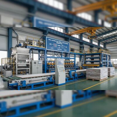 สายการผลิตแผ่นซีเมนต์ไฟเบอร์แบบอัตโนมัติเต็ม สมาธิ CE พลังงาน 200kw ออกแบบสําหรับการผลิตขนาดอุตสาหกรรม